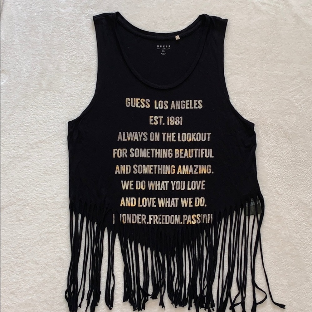 (XL/S) GUESS fringe tank top